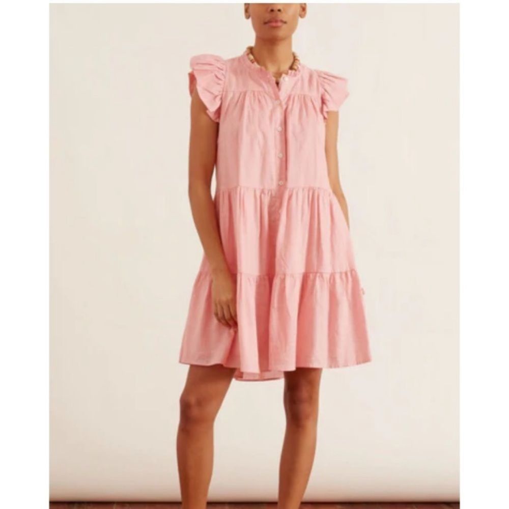 SEA Shannon Scallop Button Down Dress LARGE
